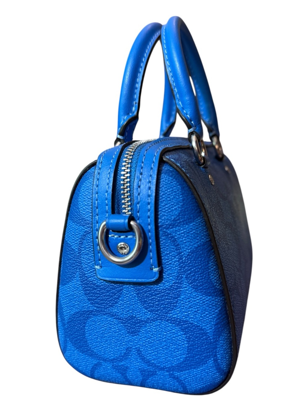 Coach Mini Rowan Crossbody Bag in Bright Blue Signature Canvas (Style C9947) - Picture 6 of 13